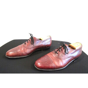 Henry Grethel Italy Burgundy Leather Cap Toe Oxford Dress Shoes Men Sz 10 D
